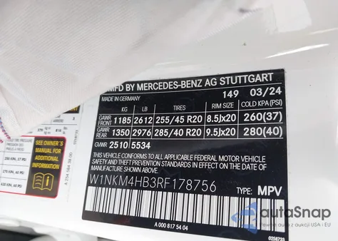 2024 Mercedes-Benz Glc 300 4Matic Suv из США, поврежденный, VIN W1NKM4HB3RF178756